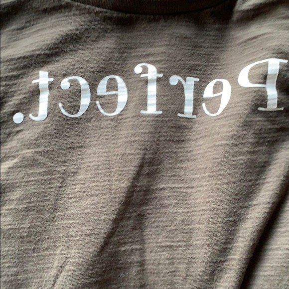 Cropped army green “Perfect.” long sleeve - Picture 2 of 3